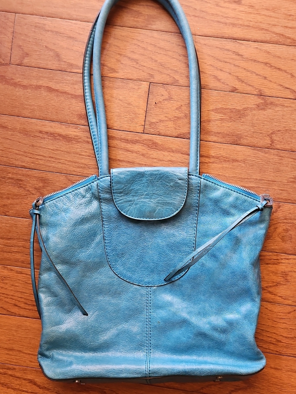 HOBO TEAL VINTAGE LEATHER SATCHEL (New $185) - Picture 2 of 13